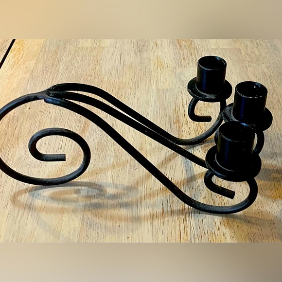 Pair of Vintage Wrought Iron Candle Holders - Picture 8 of 8